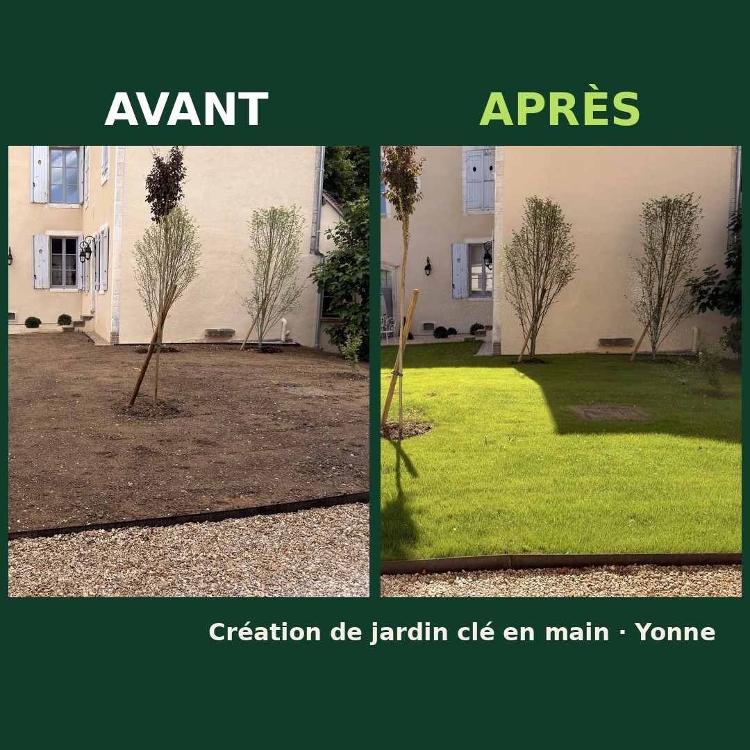 🌿 Avant / après : d'une cour en terre nue à un jardin de caractère, dans l'Yonne.

Sur cet